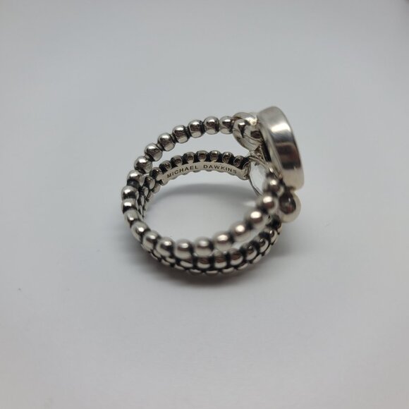 Druzy, Pearl, Quartz & Sterling Ring - Picture 3 of 5